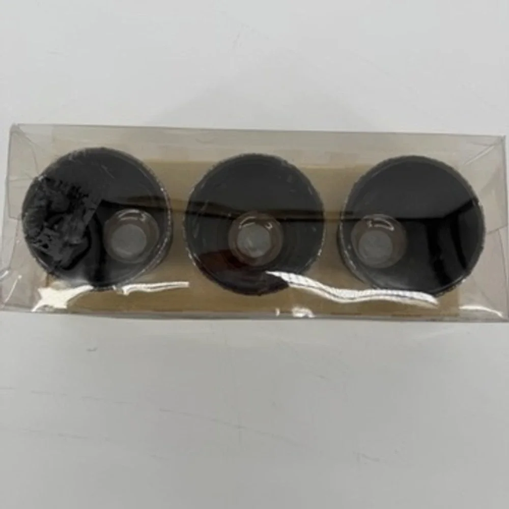Bombay Set of‎ 3 Hand-Beaded Tealight Holders Gunmetal Graphite 3x3 Votives NEW